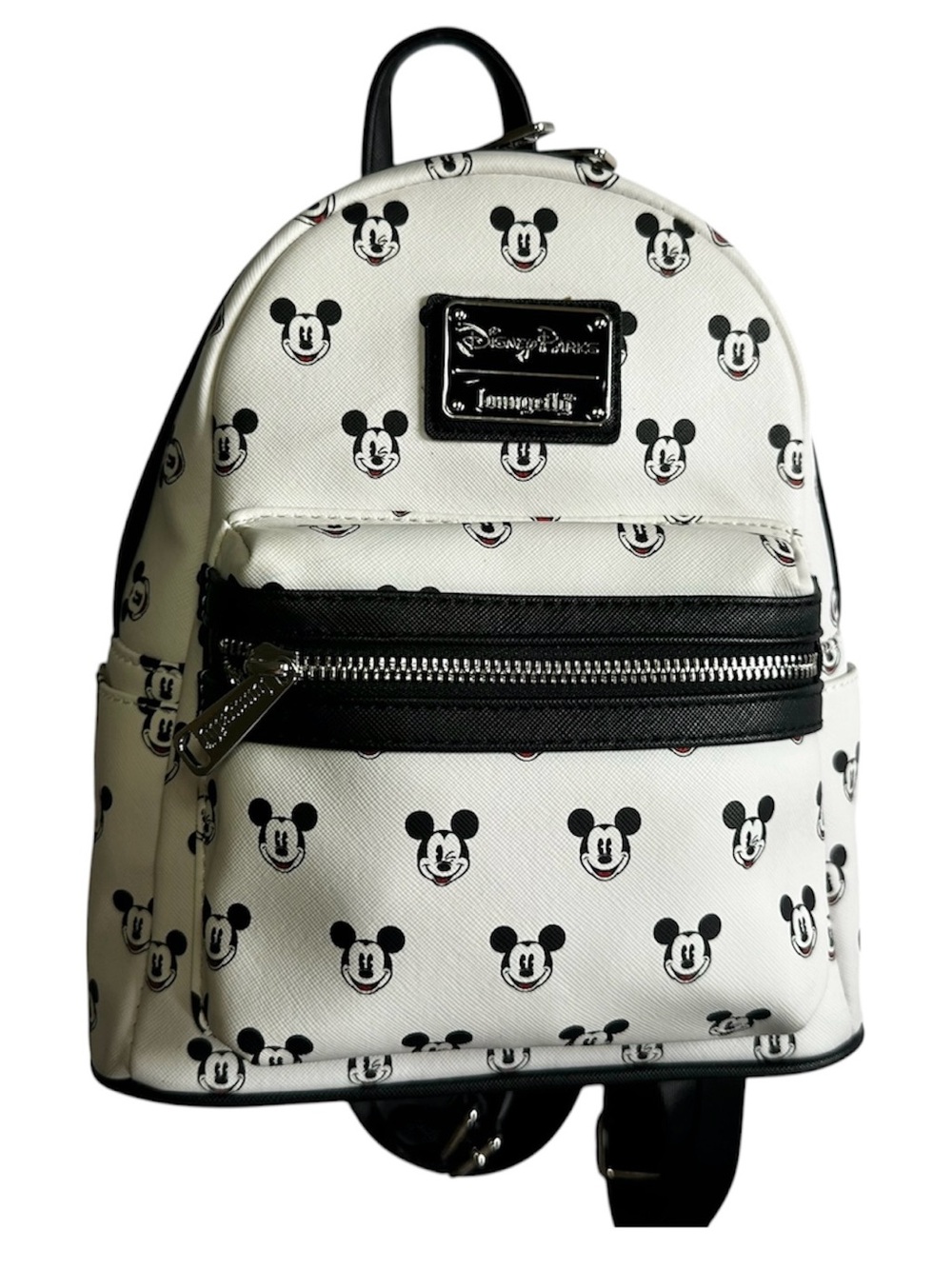 Loungefly Disney White & Black Mickey Mouse Faces Disney Parks Mini Backpack